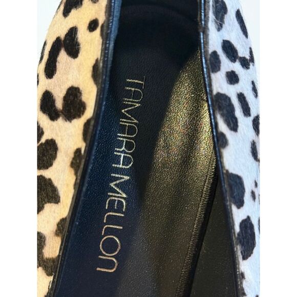 Tamara Mellon Grey White Leopard Pony Hair Pointed-Toe Pumps 39.5/9 Italian NWOB - Picture 2 of 6